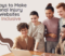 There are five men and women of varying ethnicities looking at something on a laptop. The title of the article, "10 Ways to Make Personal Injury Law Websites More Inclusive," is on the top left.